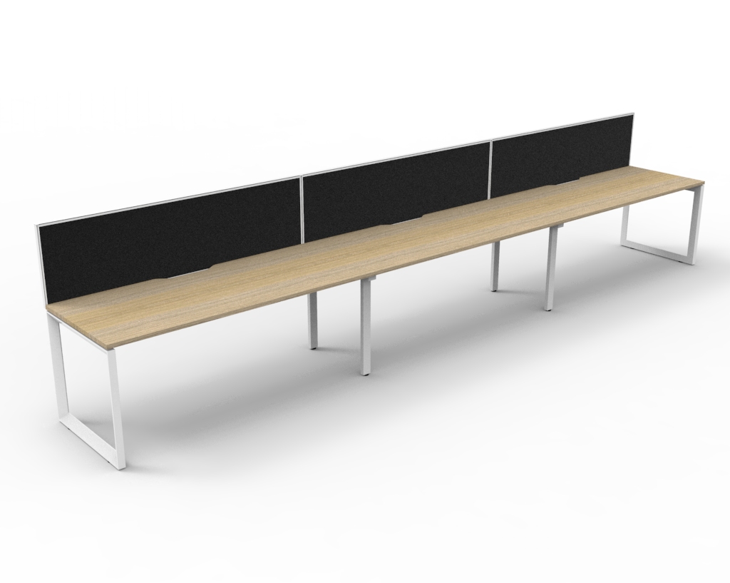 Loop 3 Person Single Sided Workstation - With Screen